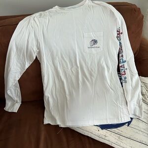 Vineyard Vines Men's White Long Sleeve Tee with Logo